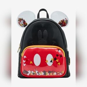 Loungefly Disney Mickey Mouse Confetti Backpack - Black and Red NWT
